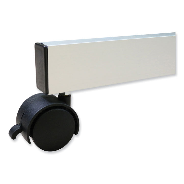 Reversible Magnetic Porcelain Whiteboard with Aluminum Frame, 101.25" x 78.25", White Surface, Satin Aluminum Frame