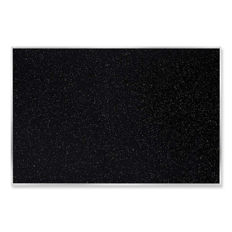 Aluminum-Frame Recycled Rubber Bulletin Boards, 72.5" x 48.5", Confetti Surface, Satin Aluminum Frame