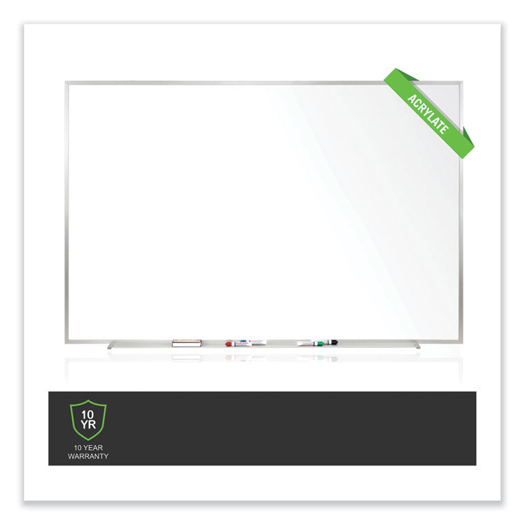 Non-Magnetic Whiteboard with Aluminum Frame, 48.63" x 48.47", White Surface, Satin Aluminum Frame