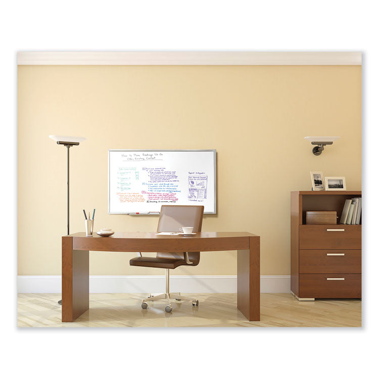Non-Magnetic Whiteboard with Aluminum Frame, 96.63" x 48.47", White Surface, Satin Aluminum Frame