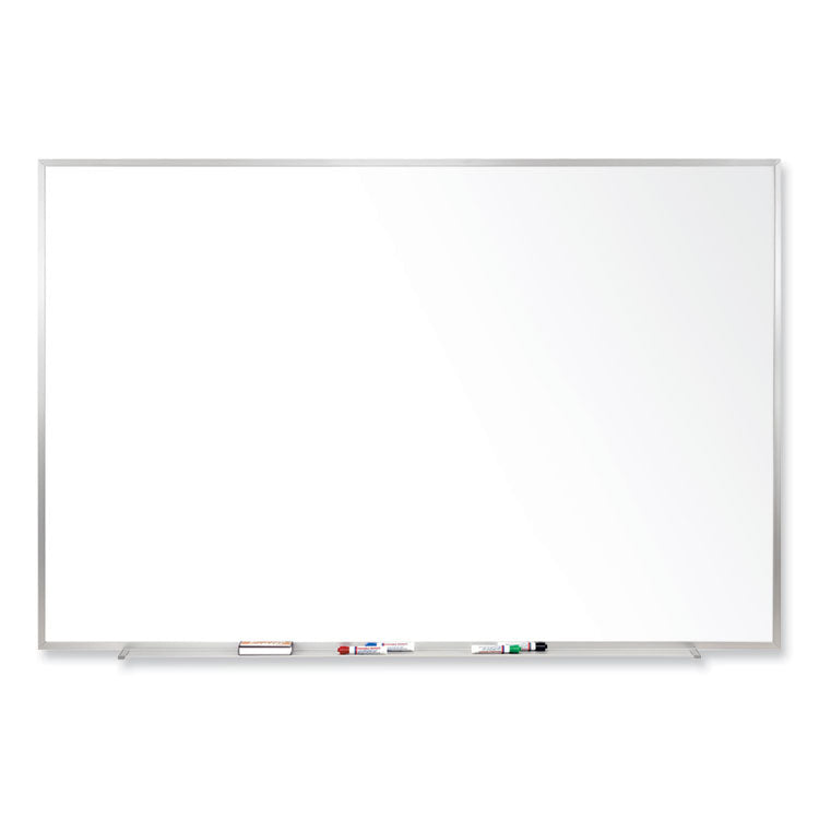 Magnetic Porcelain Whiteboard with Aluminum Frame, 48.5" x 36.5", White Surface, Satin Aluminum Frame