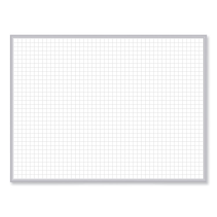 Magnetic Porcelain Whiteboard with Aluminum Frame, 36.5" x 60.5", White Surface, Satin Aluminum Frame