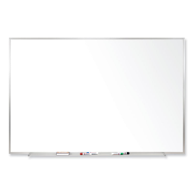 Magnetic Porcelain Whiteboard with Aluminum Frame, 36" x 24", White Surface, Satin Aluminum Frame