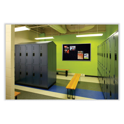 Aluminum-Frame Recycled Rubber Bulletin Boards, 96.5" x 48.5", Confetti Surface, Satin Aluminum Frame