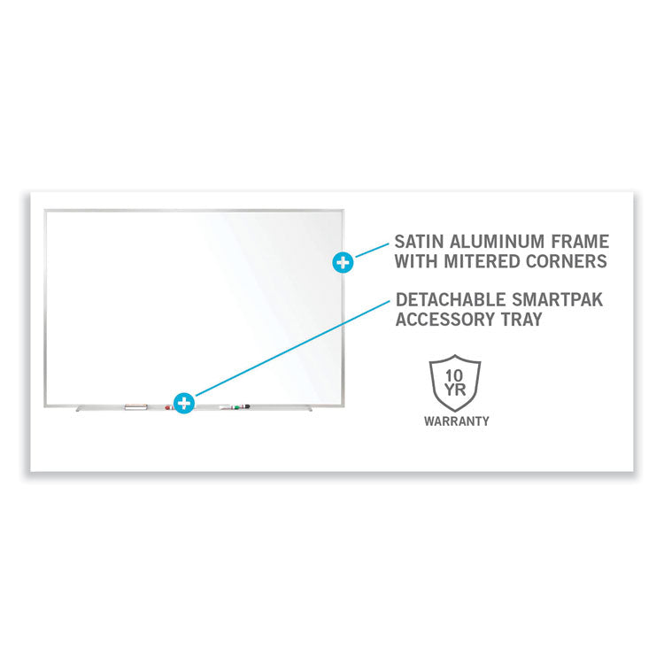 Non-Magnetic Whiteboard with Aluminum Frame, 60.63" x 36.44", White Surface, Satin Aluminum Frame
