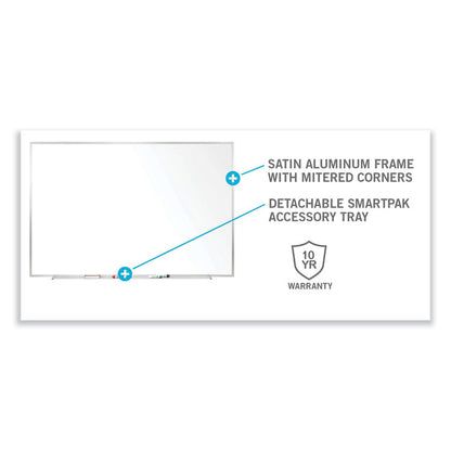 Non-Magnetic Whiteboard with Aluminum Frame, 60.63" x 36.44", White Surface, Satin Aluminum Frame