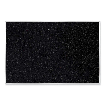 Aluminum-Frame Recycled Rubber Bulletin Boards, 60.5" x 36.5", Confetti Surface, Satin Aluminum Frame