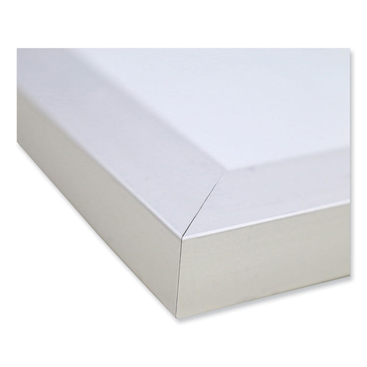 Magnetic Porcelain Whiteboard with Aluminum Frame, 144.5" x 48.5", White Surface, Satin Aluminum Frame