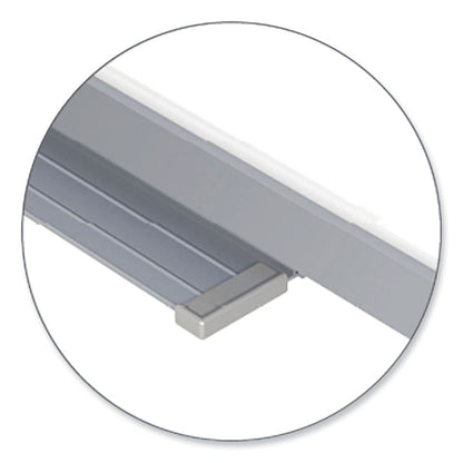 1 x 1 Grid Magnetic Whiteboard, 72.5" x 48.5", White/Gray Surface, Satin Aluminum Frame