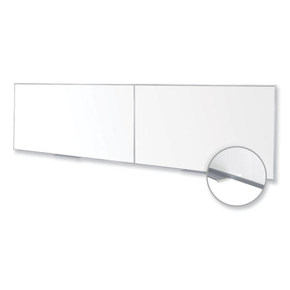 Magnetic Porcelain Whiteboard with Aluminum Frame, 193" x 48.5", White Surface, Satin Aluminum Frame
