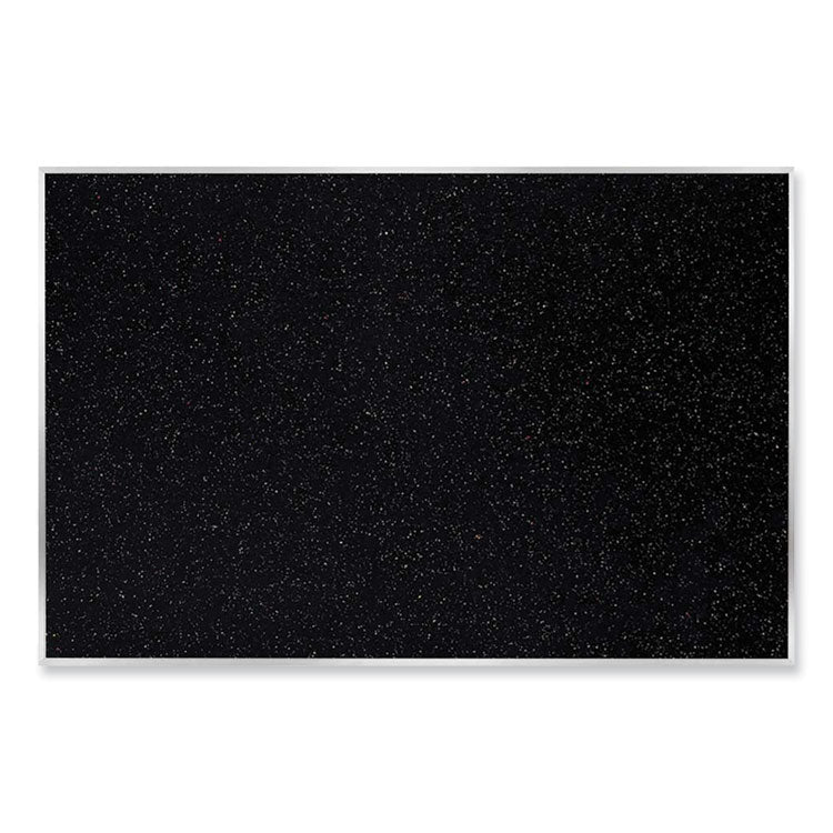 Aluminum-Frame Recycled Rubber Bulletin Boards, 144.5" x 48.5", Confetti Surface, Satin Aluminum Frame