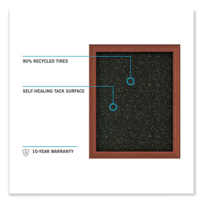 Aluminum-Frame Recycled Rubber Bulletin Boards, 36" x 24", Confetti Surface, Satin Aluminum Frame