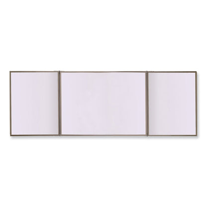 VisuALL PC Whiteboard Cabinet with Fabric Bulletin Board Exterior Doors, 36" x 24", Blue/White Surface, Satin Aluminum Frame