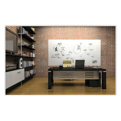 Aria Low-Profile Frameless Magnetic Glassboard, 48" x 36", White Surface
