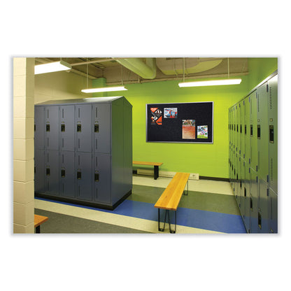 Aluminum-Frame Recycled Rubber Bulletin Boards, 60.5" x 36.5", Confetti Surface, Satin Aluminum Frame