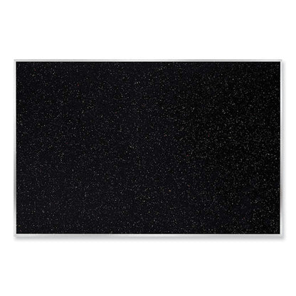 Aluminum-Frame Recycled Rubber Bulletin Boards, 120.5" x 48.5", Confetti Surface, Satin Aluminum Frame