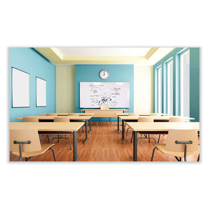 Magnetic Porcelain Whiteboard with Aluminum Frame, 72.5" x 48.5", White Surface, Satin Aluminum Frame