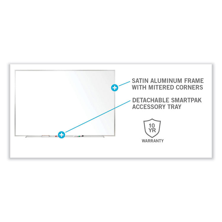 Non-Magnetic Whiteboard with Aluminum Frame, 48.63" x 48.47", White Surface, Satin Aluminum Frame
