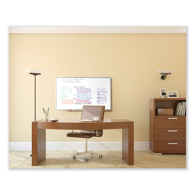 Non-Magnetic Whiteboard with Aluminum Frame, 60.63" x 36.44", White Surface, Satin Aluminum Frame