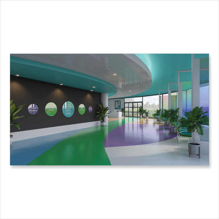 Coda Low Profile Circular Non-Magnetic Glassboard, 48" x 48", White Surface
