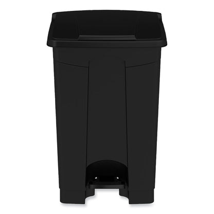 Plastic Step-On Receptacle, 12 gal, Plastic, Black
