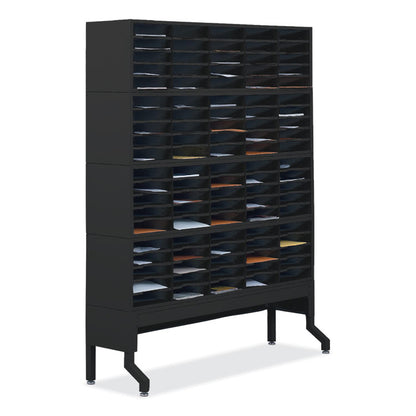 E-Z Sort Satellite Mail Station Base, 57.5 x 18.25 x 14 to 19, Black