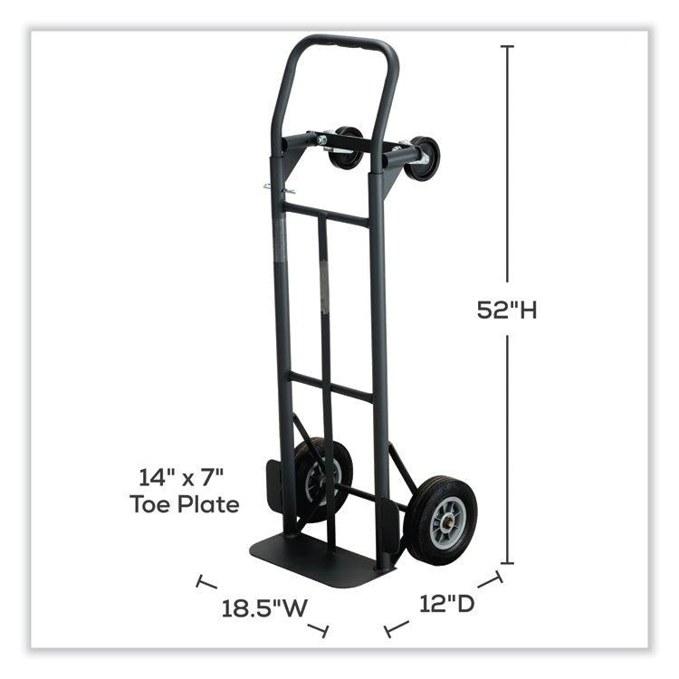 Tuff Truck Convertible Hand Truck, 400 lb to 500 lb Capacity, 14.5 x 45.6, Black