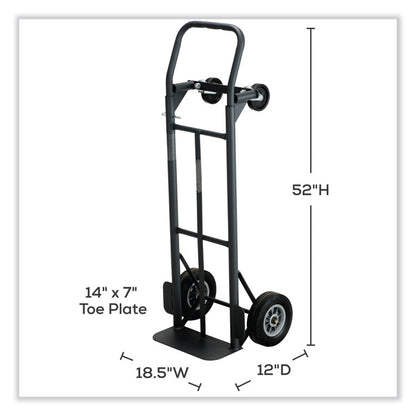 Tuff Truck Convertible Hand Truck, 400 lb to 500 lb Capacity, 14.5 x 45.6, Black