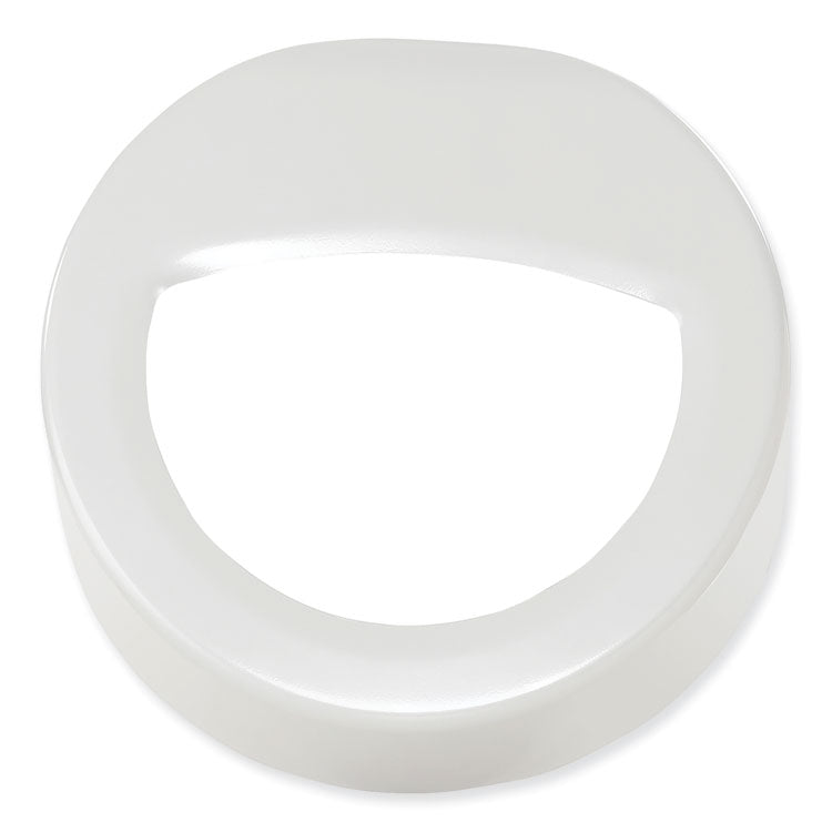 Open Top Round Waste Receptacle, 30 gal, Steel, White