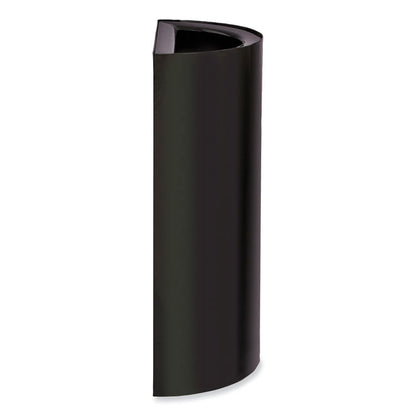 Mixx Recycling Center Half-Round Receptacle, 23 gal, Steel, Black