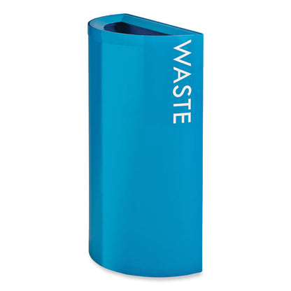 Mixx Recycling Center Half-Round Receptacle, 23 gal, Steel, Blue