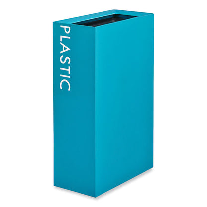 Mixx Recycling Center Rectangular Receptacle, 29 gal, Steel, Blue