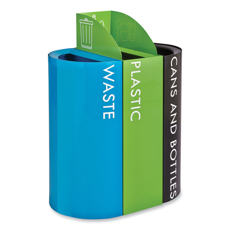Mixx Recycling Center Lid, Topper Style, 9.87w x 19.87d x 0.62h, Green