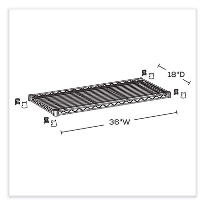 Industrial Extra Shelf Pack, 36w x 18d x 1.5h Steel. Black, 2/Pack