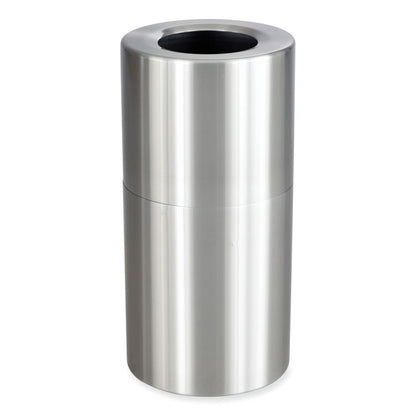 Single Recycling Receptacle, 20 gal, Steel, Brushed Aluminum