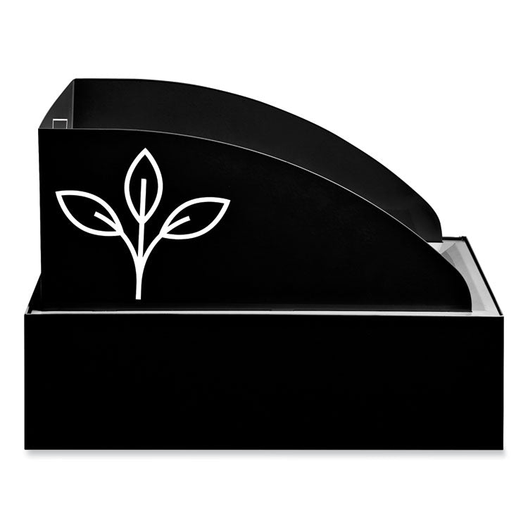 Mixx Recycling Center Lid, Topper Style, 9.87w x 19.87d x 0.62h, Black