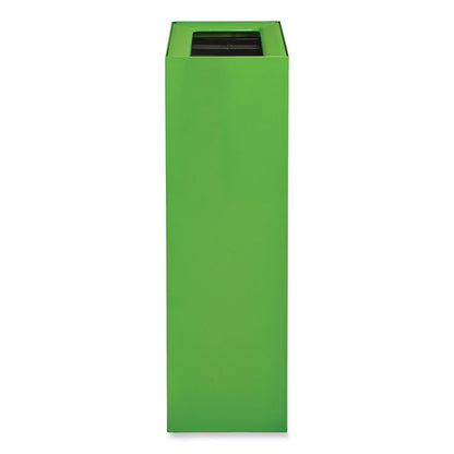 Mixx Recycling Center Rectangular Receptacle, 29 gal, Steel, Green