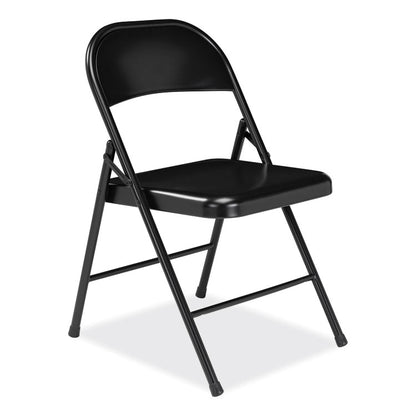 900 Series All-Steel Folding Chair, Supports Up to 250 lb, 17.75" Seat Height, Black Seat, Black Back, Black Base, 4/Carton