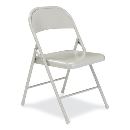 900 Series All-Steel Folding Chair, Supports Up to 250 lb, 17.75" Seat Height, Gray Seat, Gray Back, Gray Base, 4/Cartpn