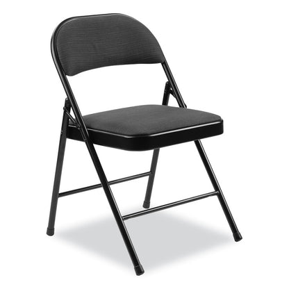 970 Series Fabric Padded Steel Folding Chair, Supports Up to 250 lb, 17.75" Seat Height, Star Trail Black, 4/Carton