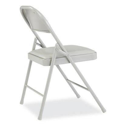 950 Series Vinyl Padded Steel Folding Chair, Supports Up to 250 lb, 17.75" Seat Height, Gray, 4/Carton