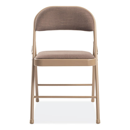 970 Series Fabric Padded Steel Folding Chair, Supports Up to 250 lb, 17.75" Seat Height, Star Trail Brown, 4/Carton