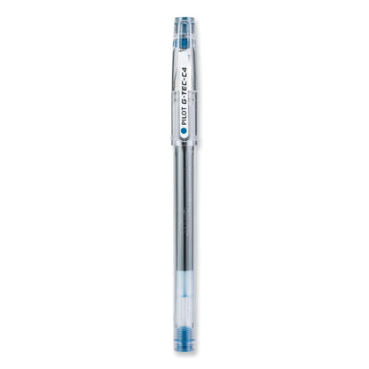 G-TEC-C Ultra Gel Pen, Stick, Ultra-Fine 0.4 mm, Blue Ink, Clear/Blue Barrel, Dozen