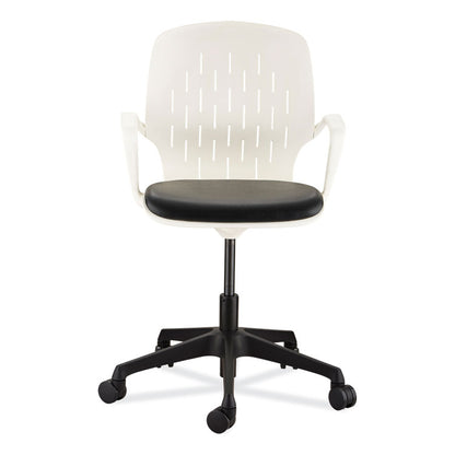 Shell Desk Chair, Supports Up to 275 lb, 17" to 20" Seat Height, Black Seat, White Back, Black/White Base
