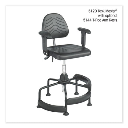 Task Master Deluxe Industrial Chair, Supports Up to 250 lb, 17" to 35" Seat Height, Black