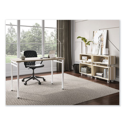 Shell Desk Chair, Supports Up to 275 lb, 17" to 20" Seat Height, Black Seat, Black Back, Black Base