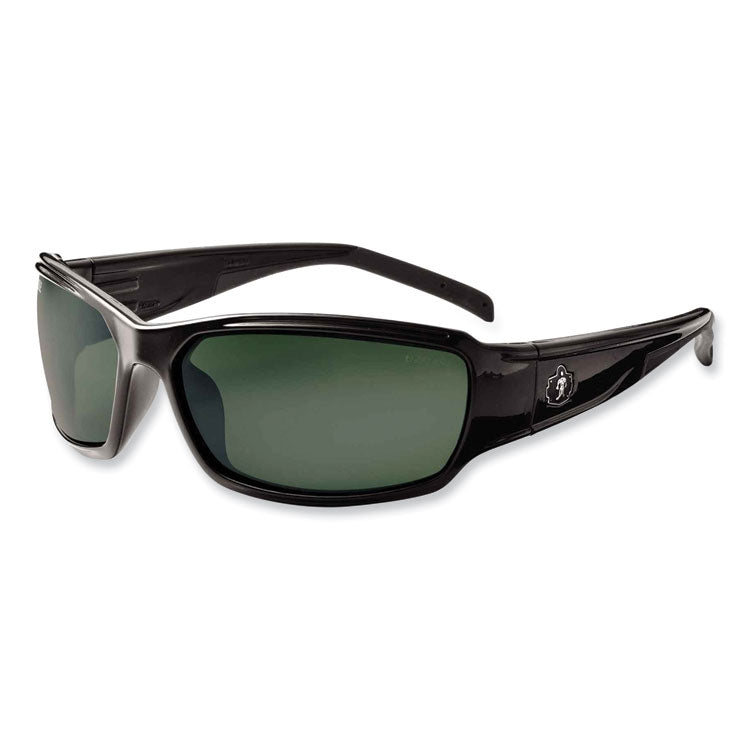 Skullerz Thor Safety Glasses, Black Full Frame, Polarized G15 Green Shade 3 VLT Dual Lens