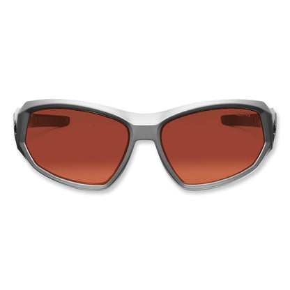 Skullerz Loki Safety Glasses/Goggles, Matte Gray Full Frame, Polarized Copper Dual Lens