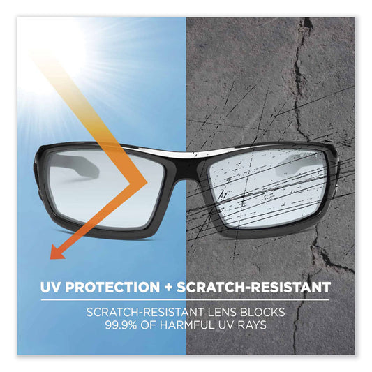 Skullerz Odin Safety Glasses, Fog-Off Technology, Black Full Frame, Clear Dual I/O Lens