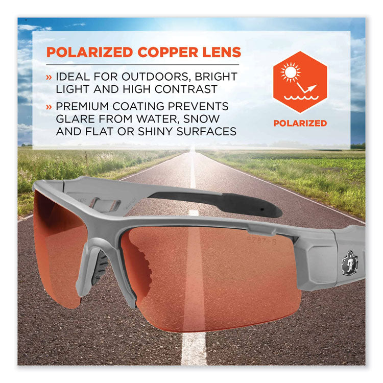 Skullerz Dagr Safety Glasses, Kryptek Highlander Half Frame, Polarized Copper Single Lens